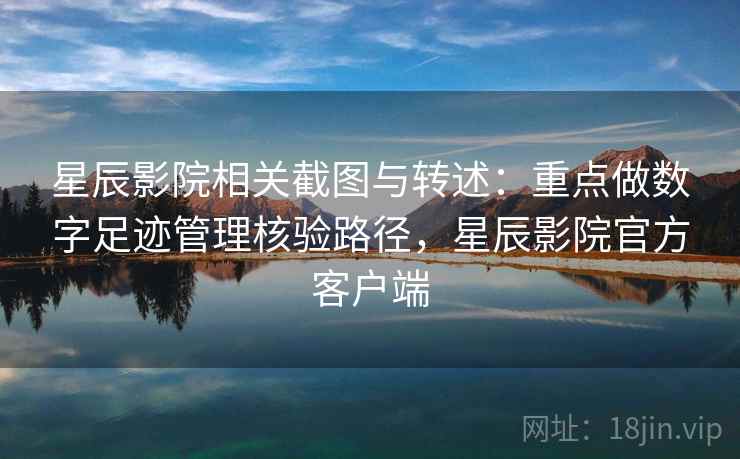 星辰影院相关截图与转述：重点做数字足迹管理核验路径，星辰影院官方客户端