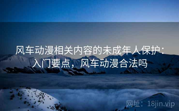 风车动漫相关内容的未成年人保护:入门要点,风车动漫合法吗 风车动漫相关内容的未成年人保护:入门要点,风车动漫合法吗